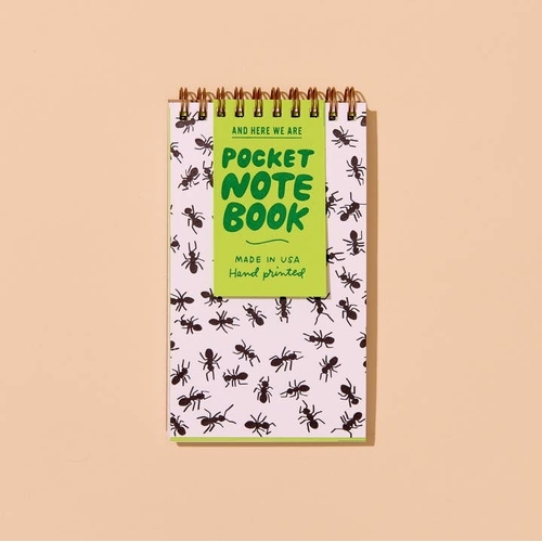 Letterpress Small Spiral Notebook - Ants