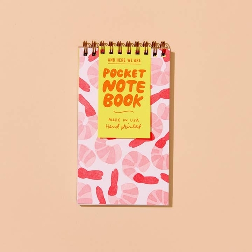 Letterpress Small Spiral Notebook - Shrimp Cocktail