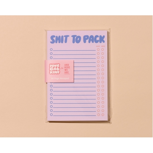 Shit To Pack Notepad