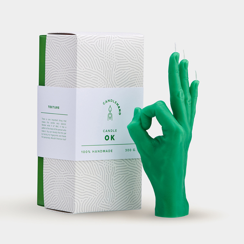 OK Candle Hand Green