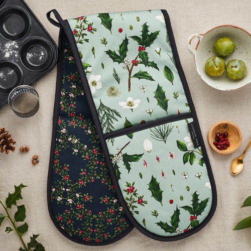 Oven Gloves - Christmas Merry Nouveau/Berry Mix