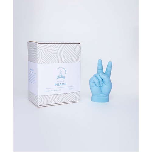 Peace Baby Candle Hand - Blue
