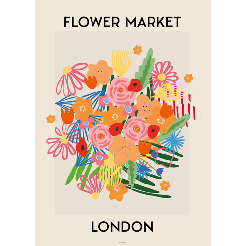 Flower Market London 40 x 50cm Print
