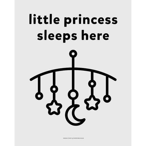 Princess Sleeps Here 40 x 50cm Print