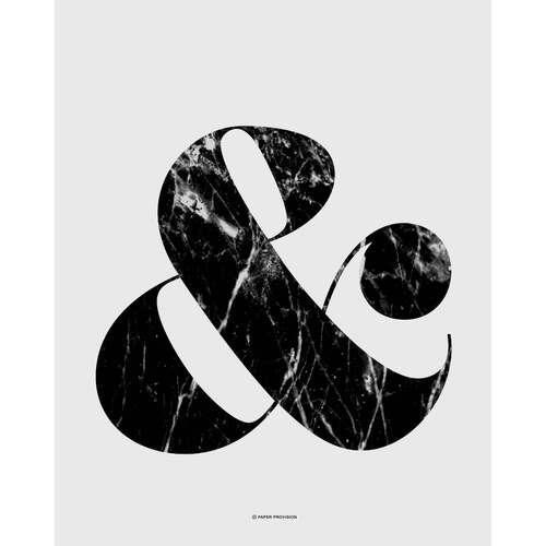 Ampersand (blanc) 40 x 50cm Print