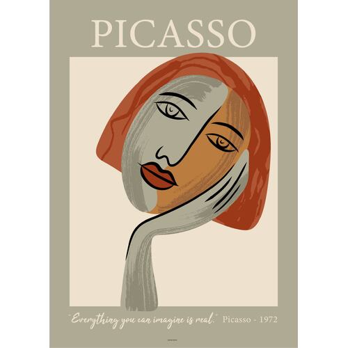 Picasso Face with Hand 40 x 50cm Print