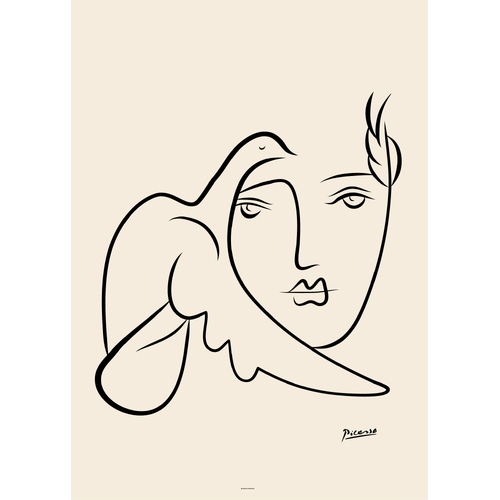 Picasso Man and Dove Poster Sketch