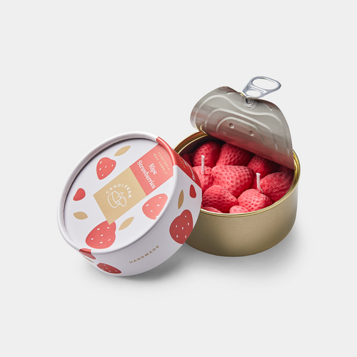 Ripe Strawberries Scented Soy Candle Can