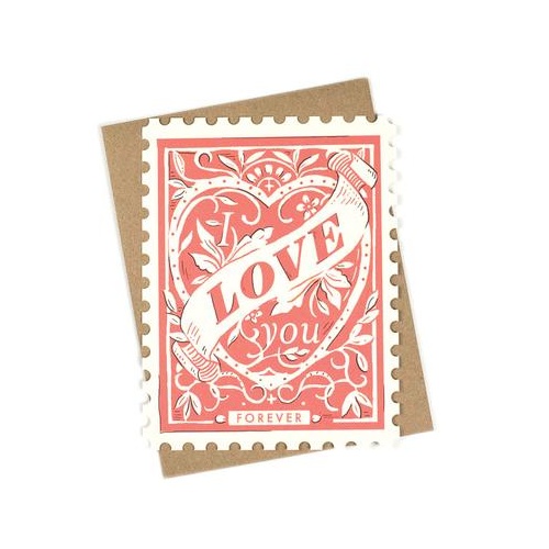 Love You Forever die-cut flat note