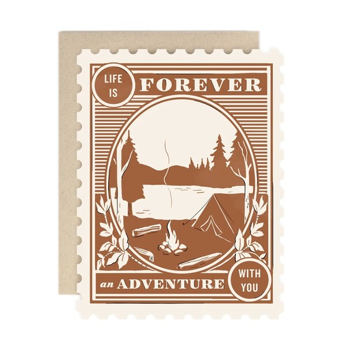 Forever and Adventure die-cut flat note