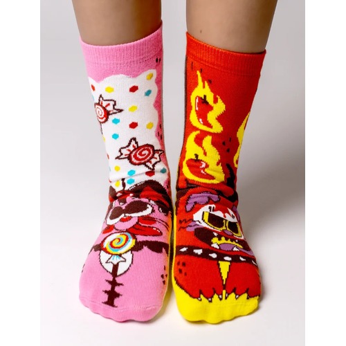 Purrty Sweet & Feline Spicy Socks (Adult Large)