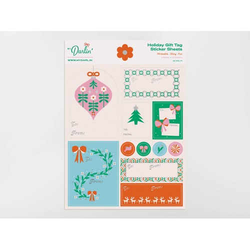 Holiday Gift Tag Sticker Sheet Set