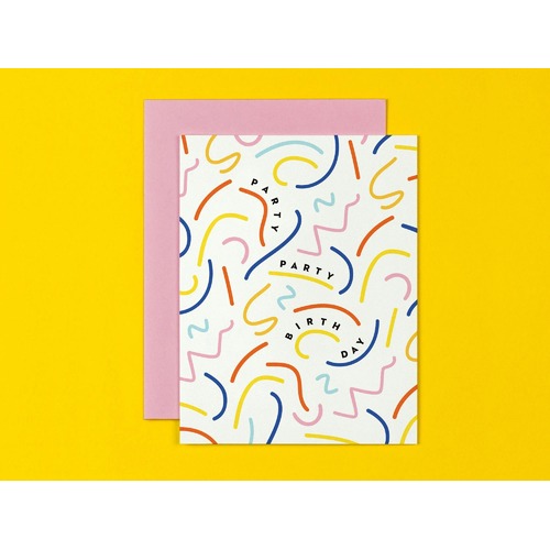 Squiggle Party Birthday Card