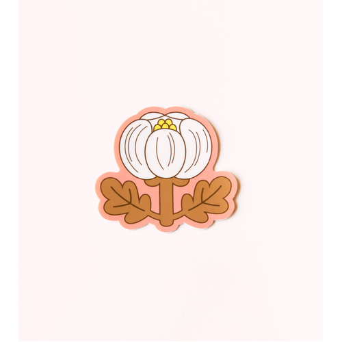 Waterproof Aesthetic Sticker - White Peony