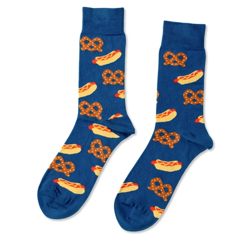 Men's Socks - Hot Dog Pretzel