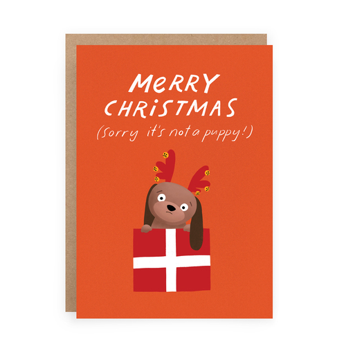 Merry Christmas Sorry it's Not a Puppy (large card)