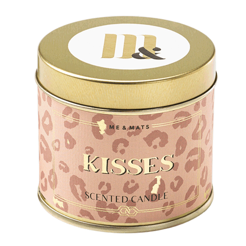 Kisses Pink Leopard Tin Candle