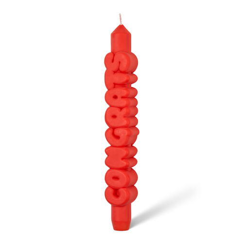 Congrats 3D Taper Candle Orange