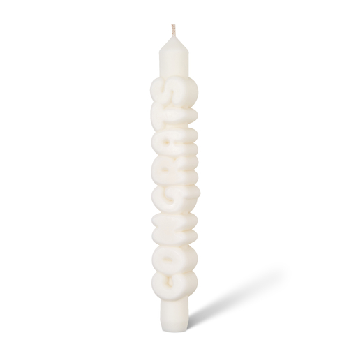 Congrats 3D Taper Candle White