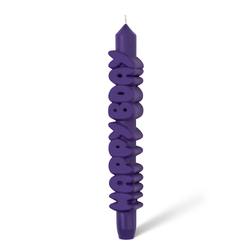 Happy Birthday 3D Taper Candle Indigo