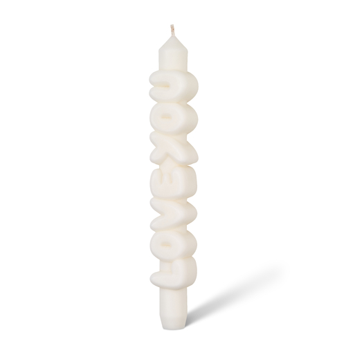 Love You 3D Taper Candle White