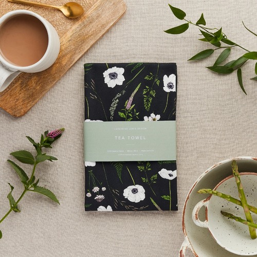 Tea Towel - Wild Meadow Black