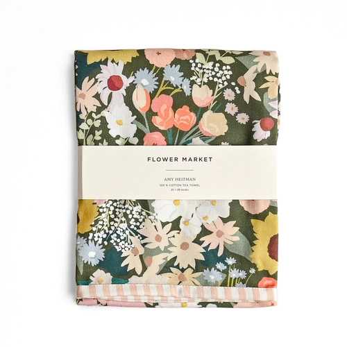 Flower Market Tea Towel