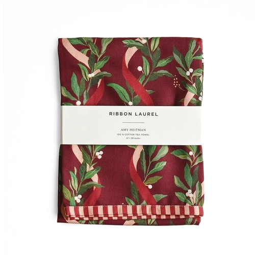 Ribbon Laurel Tea Towel