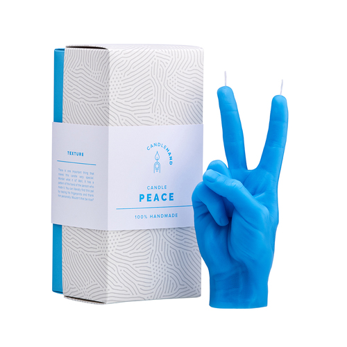 Peace Candle Hand - Blue