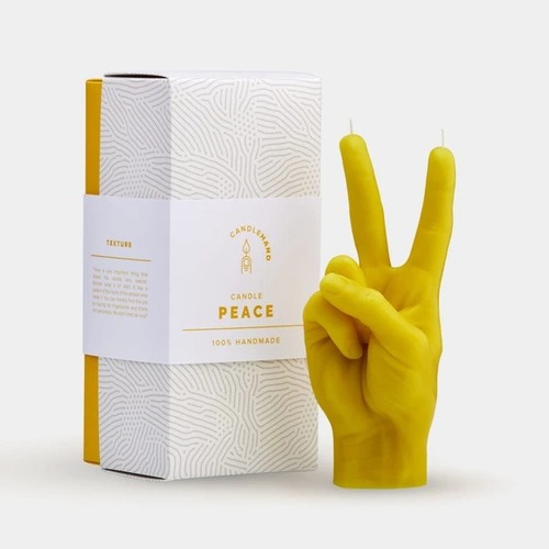 Peace Candle Hand - Yellow