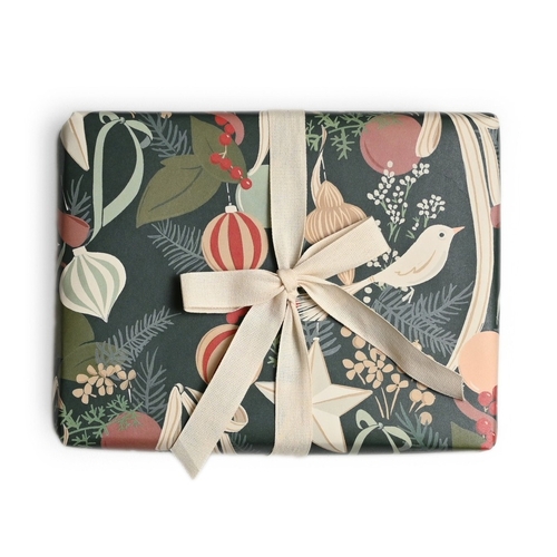 Ornaments and Bows Wrap - Single Sheet NEW