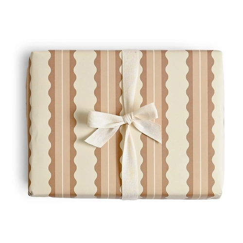 Tan Scalloped Stripe Wrap - Single Sheet