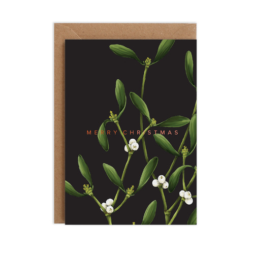 Greenery - Mistletoe Black Merry Christmas