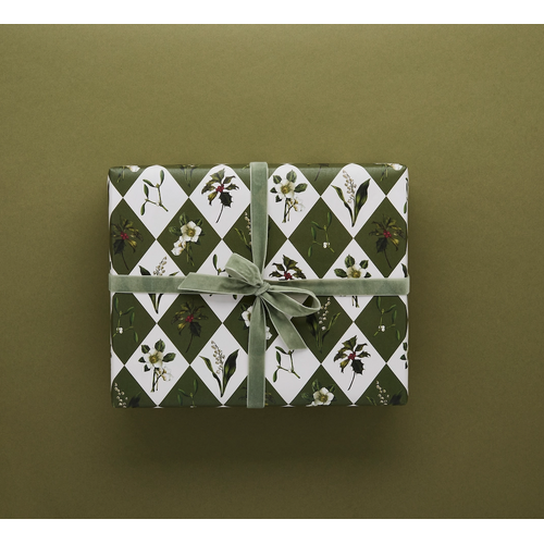 Carnivalesque Green Harlequin Wrap - Single Sheet