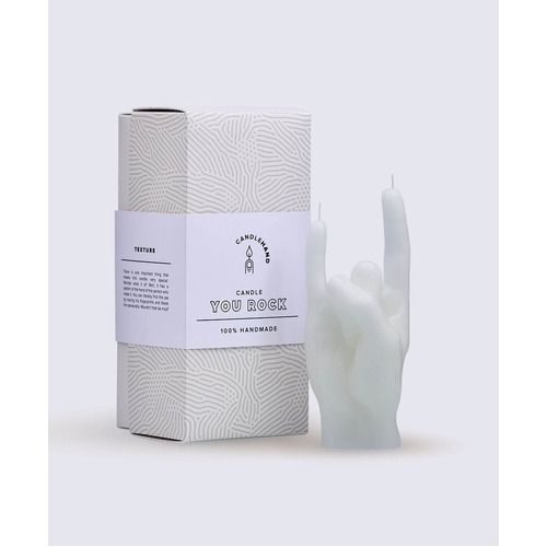 You Rock Candle Hand - White