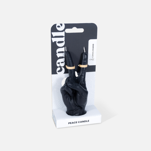 Peace Candle Hand Black - small